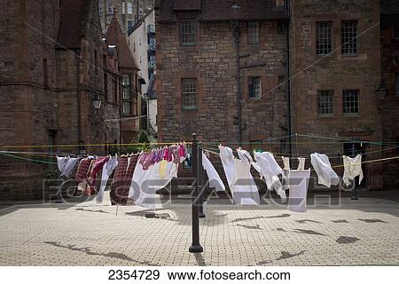 Drying clothes in Dean Village; Edinburgh, Scotland View Large Photo Image Stock Photo - Drying clothes in Dean Village; Edinburgh, Scotland. Fotosearch
