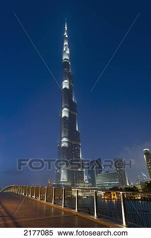 Stock Photography - Dubai, Uaethe Burj Khalifa At Dusk. Fotosearch