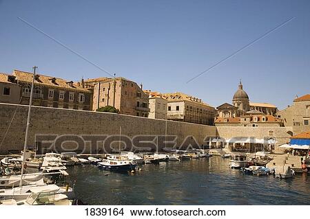 Picture - Dubrovnik Harbor; Croatia. Fotosearch