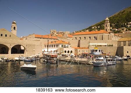Stock Image - Dubrovnik Harbor; Croatia. Fotosearch