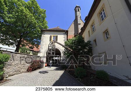 Stock Photography - Ducking stool at the Medieval Criminal Museum, Rothenburg-ob-der-Tauber, Bavaria, Germany. Fotosearch