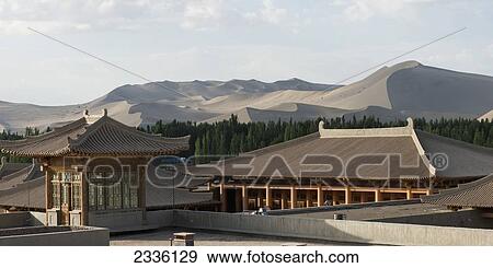 Dun Huang Silk Road Hotel; Jiuquan, Gansu, China View Large Photo Image Stock Photo - Dun Huang Silk Road Hotel; Jiuquan, Gansu, China. Fotosearch