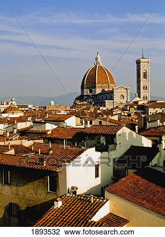 Stock Image - Duomo Cathedral And Rooftops. Fotosearch