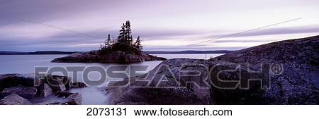 Dusk, Iconic Island, Lake Superior, On View Large Photo Image Stock Image - Dusk, Iconic Island, Lake Superior, On. Fotosearch