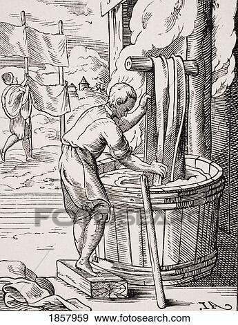 Dyer. 19Th Century Reproduction Of 16Th Century Woodcut By Jost Amman View Large Photo Image Stock Photo - Dyer. 19Th Century Reproduction Of 16Th Century Woodcut By Jost Amman. Fotosearch