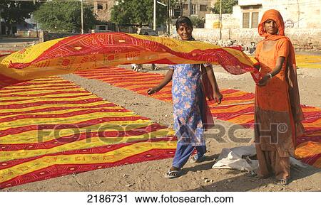 Dying Saris Out To Dry Jodhpur Rajasthan India View Large Photo Image Stock Image - Dying Saris Out To Dry Jodhpur Rajasthan India. Fotosearch