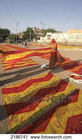 Dying Saris Out To Dry Jodhpur Rajasthan India View Large Photo Image Stock Image - Dying Saris Out To Dry Jodhpur Rajasthan India. Fotosearch