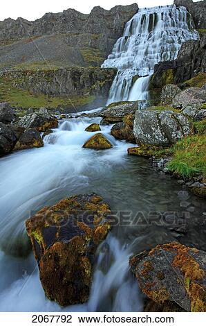 Dynjandi, A Large Waterfall In The Central Westfjords Of Iceland View Large Photo Image Stock Image - Dynjandi, A Large Waterfall In The Central Westfjords Of Iceland. Fotosearch