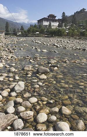 Stock Image - Dzong In Paro Valley. Fotosearch