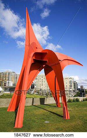 Eagle Sculpture By Alexander Calder; Olympic Sculpture Park, Seattle, Washington State, Usa View Large Photo Image Stock Photo - Eagle Sculpture By Alexander Calder; Olympic Sculpture Park, Seattle, Washington State, Usa. Fotosearch