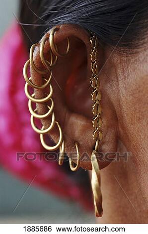 Earings, Close Up View Large Photo Image Stock Photograph - Earings, Close Up. Fotosearch