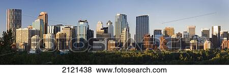 Early Morning City Skyline Panarama Of Calgary With Blue Sky; Calgary Alberta Canada View Large Photo Image Stock Photo - Early Morning City Skyline Panarama Of Calgary With Blue Sky; Calgary Alberta Canada. Fotosearch