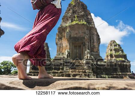 Stock Photo - East Mebon Temple dedicated to Hindu god Shiva, built by the king Rajendravarman VII in tenth century, from Angkor; Siem Reap, Cambodia. Fotosearch