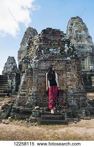 Stock Photography - East Mebon Temple dedicated to Hindu god Shiva, built by the king Rajendravarman VII in tenth century, from Angkor; Siem Reap, Cambodia. Fotosearch