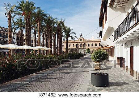 Stock Image - Ecija, Sevilla, Spain; La Plaza De EspaÃƒÆ’Ã‚Â±a With The Town Hall In The Background. Fotosearch