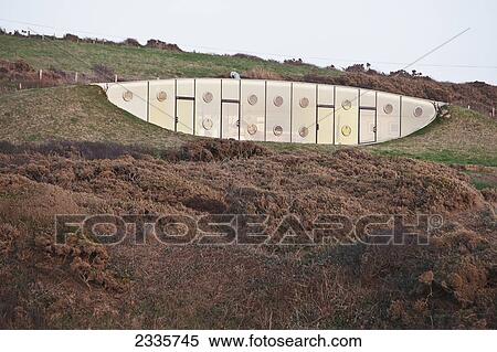 Stock Photography - Eco-Home Malator, Known As The Teletubby House, The Eye; Pembrokeshire Coastal Path, Wales, United Kingdom. Fotosearch