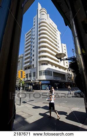 Stock Image - Edificio Lapido, Tribuna Popular Palace, Historical Building Built In 1929-30, Expresionism Style, Montevideo, Uruguay, South America. Fotosearch