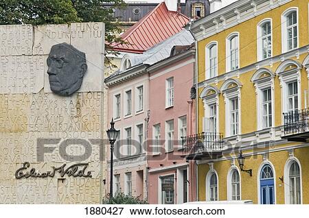 Stock Photo - Eduard Vilde Monument And Buildings. Fotosearch