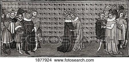 Picture - Edward Iii Renouncing His Claim To France And Accepting Philip Vi As His Liege In Aquitaine In 1331. From The Book Short History Of The English People By J. R. Green, Published London 1893. Fotosearch