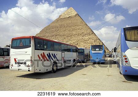 Egypt, Coaches Parked At Chephren Pyramid; Giza View Large Photo Image Stock Photo - Egypt, Coaches Parked At Chephren Pyramid; Giza. Fotosearch