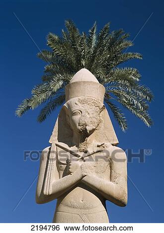 Egypt, Karnak Temple; Luxor, Precinct of Amun, Colossus of Ramses II in front of date palm View Large Photo Image Stock Photograph - Egypt, Karnak Temple; Luxor, Precinct of Amun, Colossus of Ramses II in front of date palm. Fotosearch