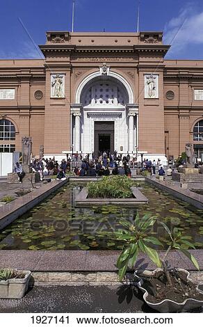 Stock Image - Egyptian Museum Front Entrance, Cairo, Egypt. Fotosearch
