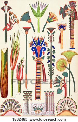 Stock Photography - Egyptian No 1 Plate Iv From The Grammar Of Ornament By Owen Jones Published By Day & Son London 1865. Fotosearch