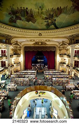 Stock Image - El Ateneo, Beautiful Old Theatre Converted Into A Bookshop, Buenos Aires, Argentina. Fotosearch