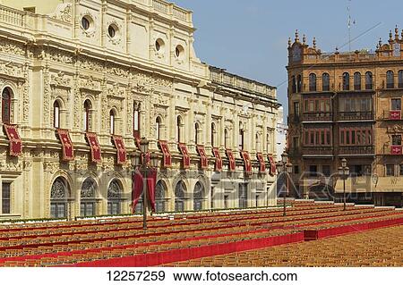 El Ayuntamiento de Sevilla, reserved seating for Semana Santa; Seville, Spain View Large Photo Image Stock Photo - El Ayuntamiento de Sevilla, reserved seating for Semana Santa; Seville, Spain. Fotosearch