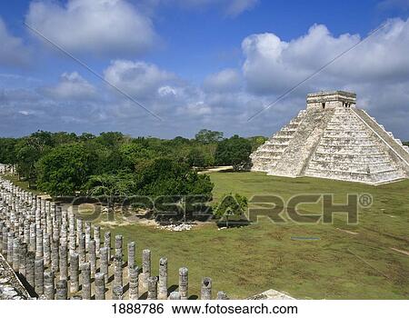 El Castillo Pyramid At Chichen Itza, High Angle View View Large Photo Image Stock Photograph - El Castillo Pyramid At Chichen Itza, High Angle View. Fotosearch