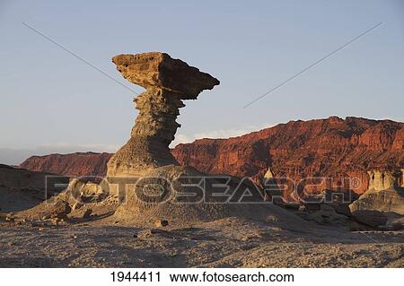 Stock Image - El Hongo Formation, Valle de la Luna (Moon Valley), Ischigualasto Natural Park, San Juan, Argentina. Fotosearch