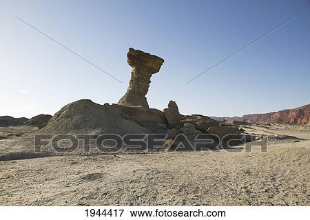 Stock Photo - El Hongo Formation, Valle de la Luna (Moon Valley), Ischigualasto Natural Park, San Juan, Argentina. Fotosearch
