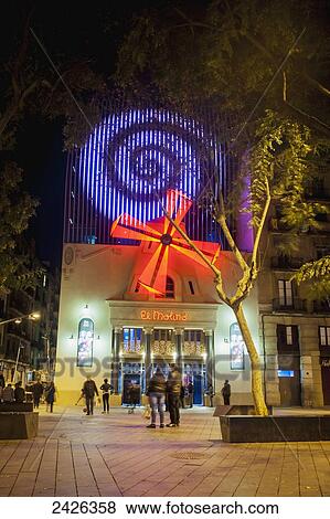 El Molino theatre and burlesque in Parallel; Barcelona, Catalonia, Spain View Large Photo Image Stock Photo - El Molino theatre and burlesque in Parallel; Barcelona, Catalonia, Spain. Fotosearch
