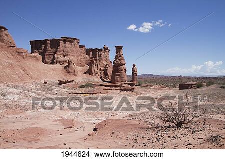 Picture - El Monje (The Monk) Rock Formation, Talampaya National Park, La Rioja, Argentina. Fotosearch