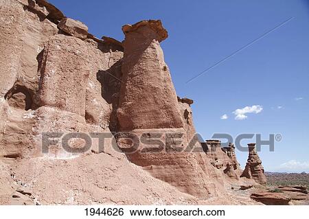 Stock Photograph - El Monje (The Monk) Rock Formation, Talampaya National Park, La Rioja, Argentina. Fotosearch