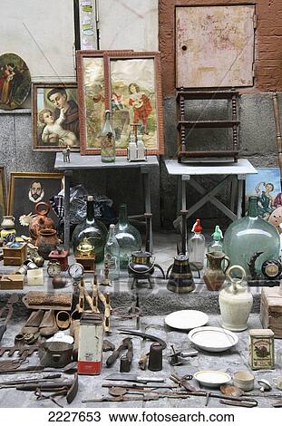 Stock Image - El Rastro flea market, Madrid, Spain, Europe, EU. Fotosearch
