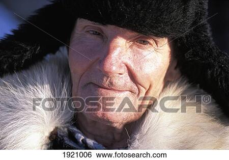 Elderly Sel'kups Man, Siberia, Russia. Stock Photograph 