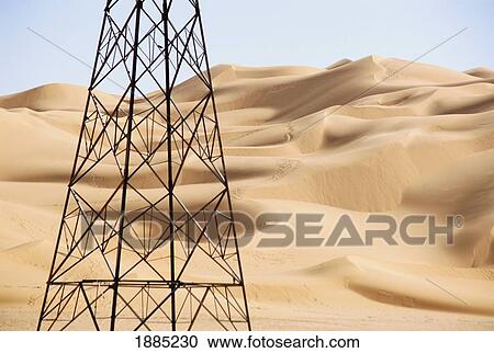 Electricity Pylon, Ubari Sand Sea View Large Photo Image Stock Image - Electricity Pylon, Ubari Sand Sea. Fotosearch