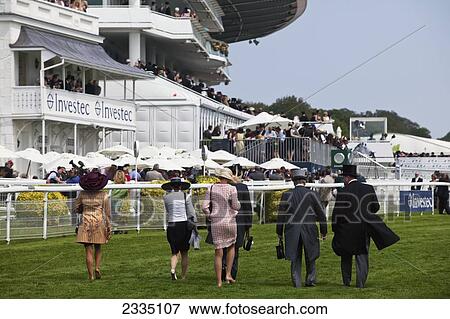 Stock Photo - Elegant People At Epsom Derby; London, England, Uk. Fotosearch