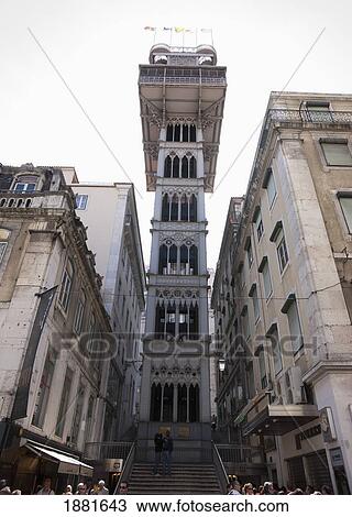 Elevador De Santa Justa; Lisbon, Portugal View Large Photo Image Stock Image - Elevador De Santa Justa; Lisbon, Portugal. Fotosearch