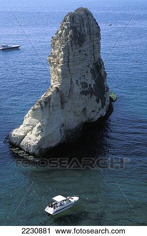 Elevated View Of Boat At Coast Of Beirut; Lebanon View Large Photo Image Stock Image - Elevated View Of Boat At Coast Of Beirut; Lebanon. Fotosearch