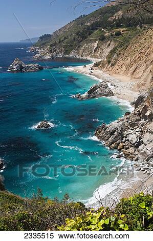 Elevated View Of Coastline; California, Usa View Large Photo Image Stock Photography - Elevated View Of Coastline; California, Usa. Fotosearch