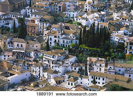 Elevated View Of Granada From Alhambra View Large Photo Image Stock Image - Elevated View Of Granada From Alhambra. Fotosearch