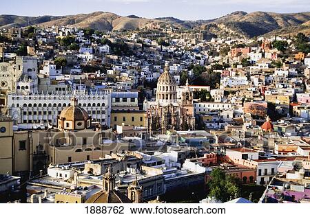 Stock Image - Elevated View Of Guanajuato. Fotosearch