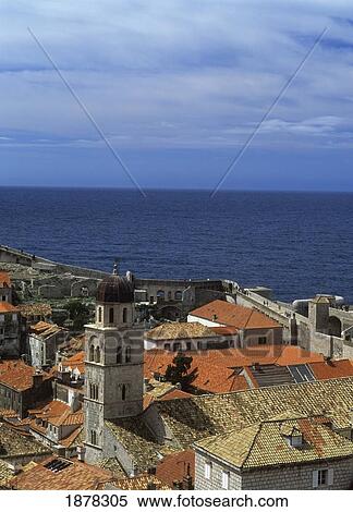Stock Photography - Elevated View Of Old Town Rooftops. Fotosearch