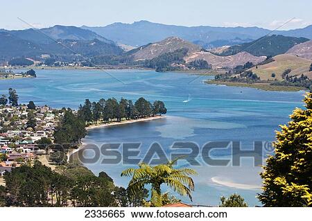 Elevated View Of Sea; New Zealand View Large Photo Image Stock Photography - Elevated View Of Sea; New Zealand. Fotosearch