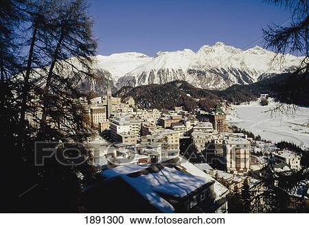 Elevated View Of St Moritz View Large Photo Image Stock Image - Elevated View Of St Moritz. Fotosearch