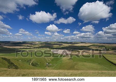 Stock Photography - Elevated View Of The South Downs Near Lewes. Fotosearch
