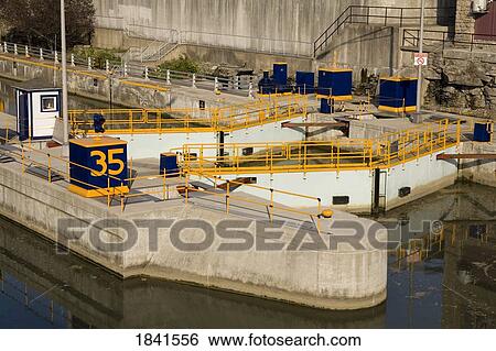 Elevated View On Erie Canal Locks; Lockport, New York, Usa View Large Photo Image Stock Photograph - Elevated View On Erie Canal Locks; Lockport, New York, Usa. Fotosearch