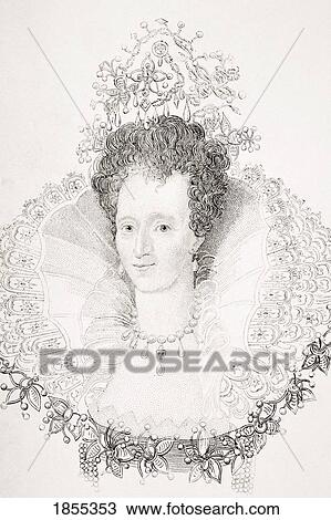 Stock Image - Elizabeth I 1533-1603 Queen Of England 1558-1603 From Old England's Worthies By Lord Brougham And Others Published London Circa 1880's. Fotosearch